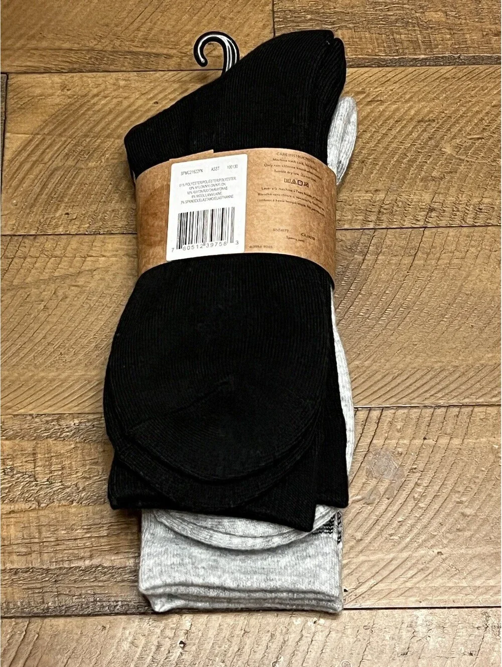 Sperry Men's Comfort Light Wool Blend Boot Crew Socks Size 6-12 Checkered/Black
